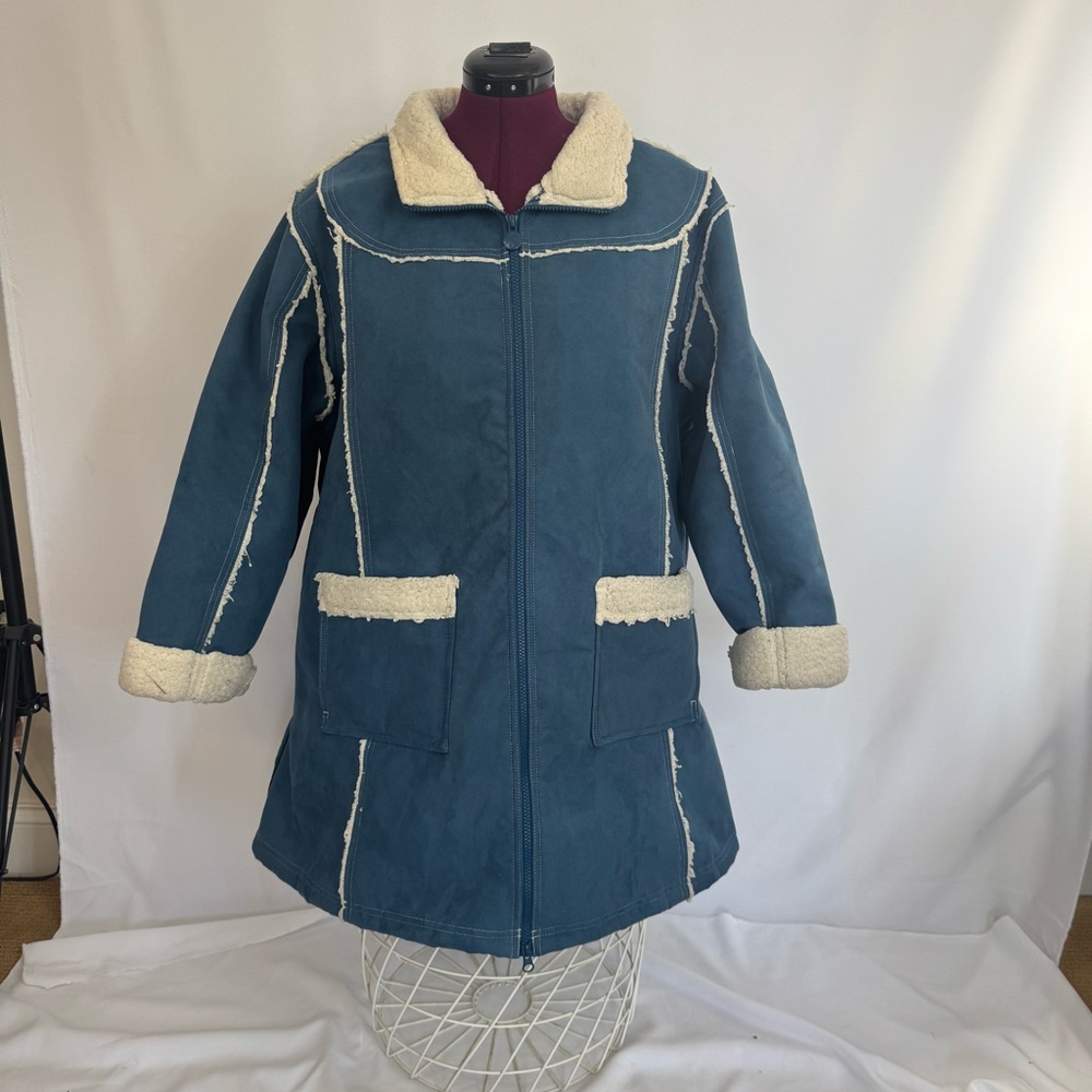 Outback Trading Co Christina Jacket Women’s 2XL Sherpa Lined Blue Western Coat